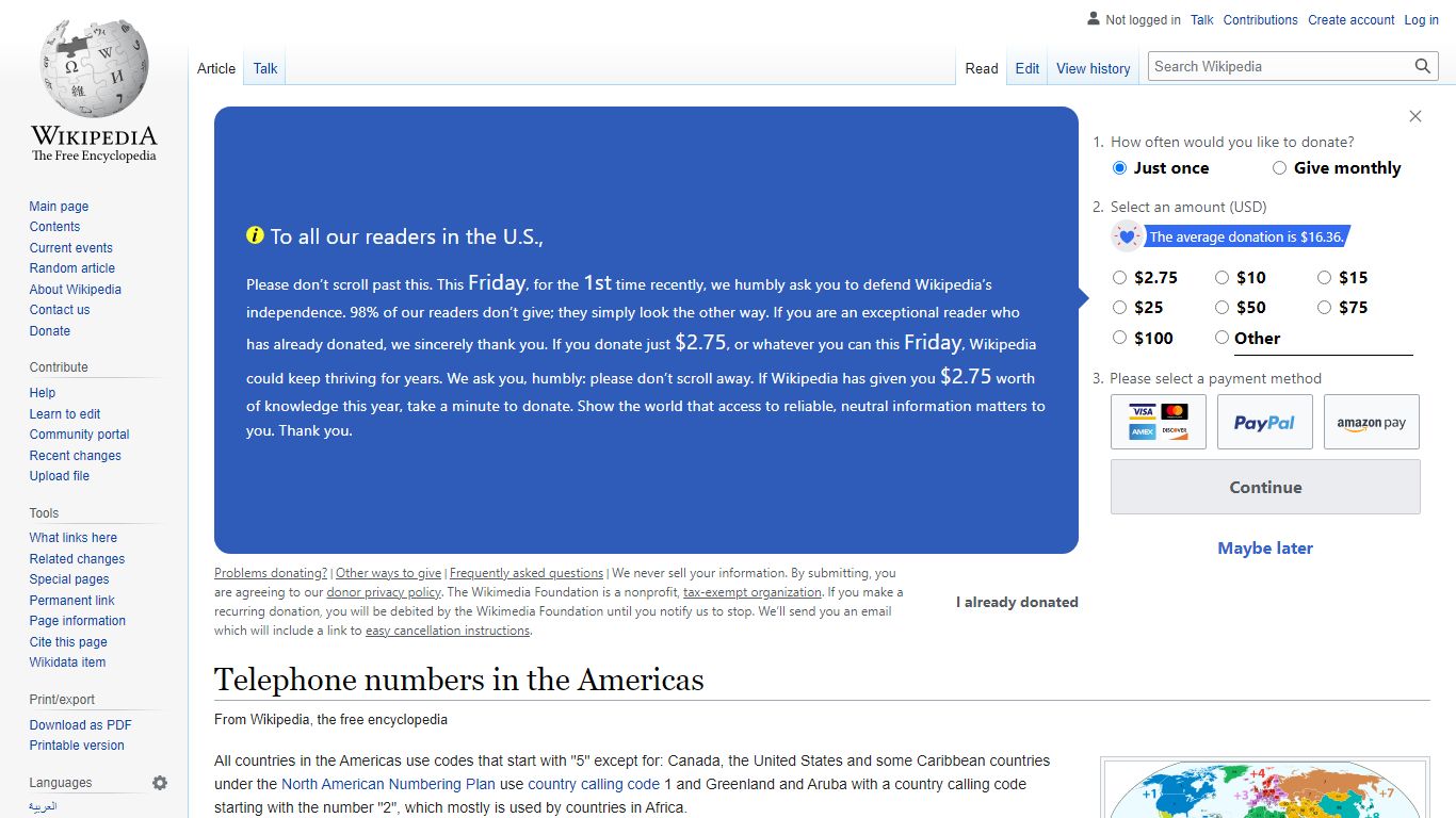 Telephone numbers in the Americas - Wikipedia